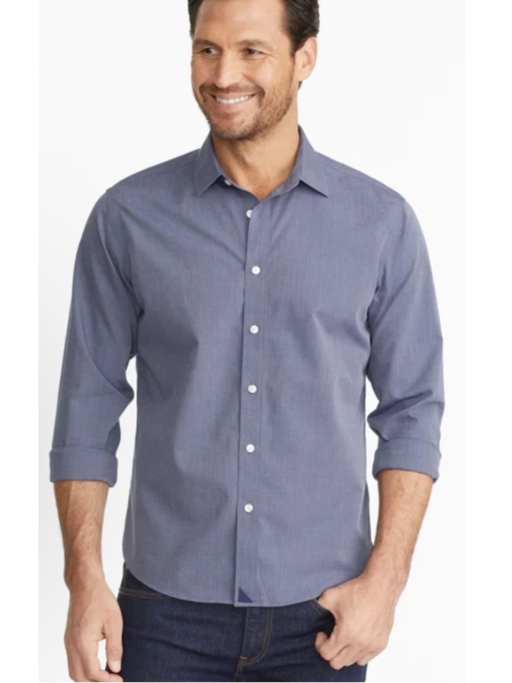 UNTUCKIT Men’s Size S Regular Fit Blue Orville Wrinkle Free Button Down‎ Shirt